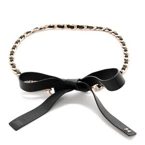 Chanel lambskin Chain belt with  lambskin bow NEW with receipt